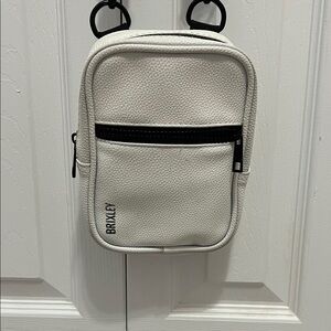 BRIXLEY white leather crossbody sling